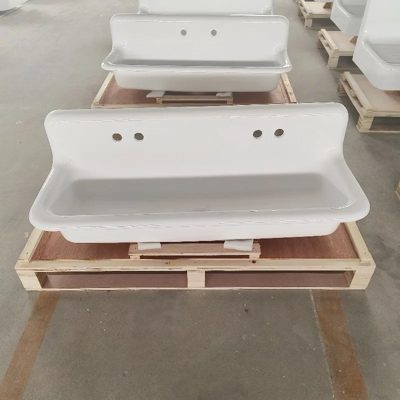 Cast iron enamel hanging basin, washing dishes,  retro sink wall hanging embedded in double type, excluding faucet accessories