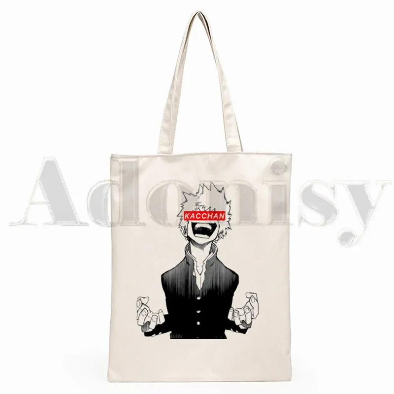 Meu herói academia boku nenhum herói academia anime gráfico hipster impressão dos desenhos animados sacos de compras meninas moda casual pacakge bolsa de mão