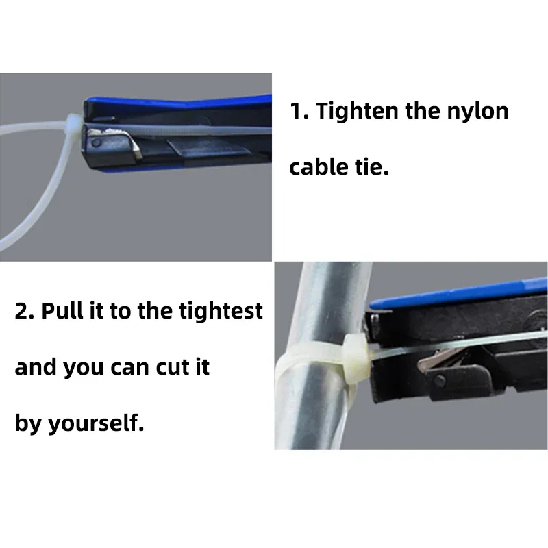 Imagem -05 - Ferramenta de Corte de Fixação para Nylon Cabo Tie Alicate Zip Tie Tensão Automática Cut Off Gun Hs600a Largura 2.44.8 mm