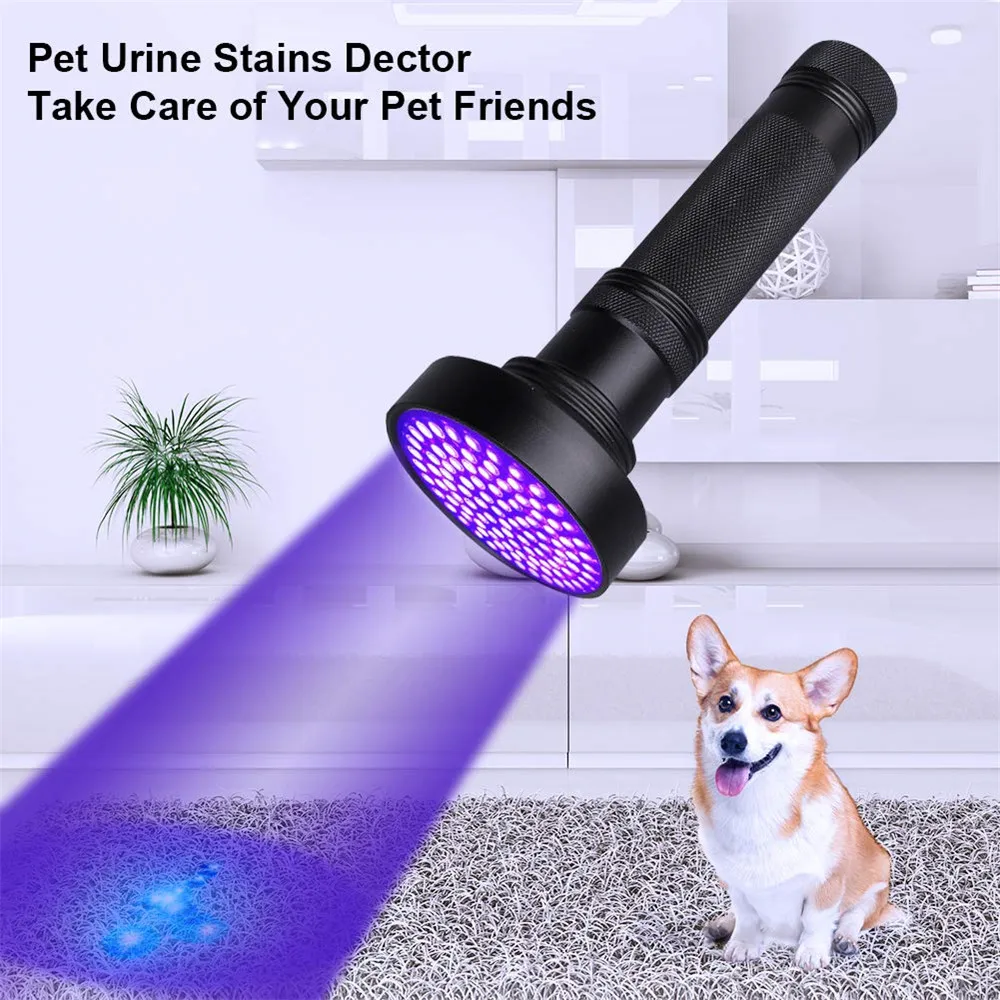 

UV Black Light Flashlight Super Bright 51/100LED Ultraviolet Torch Waterproof For Pet Urine Stains Cash Medical Product Detector