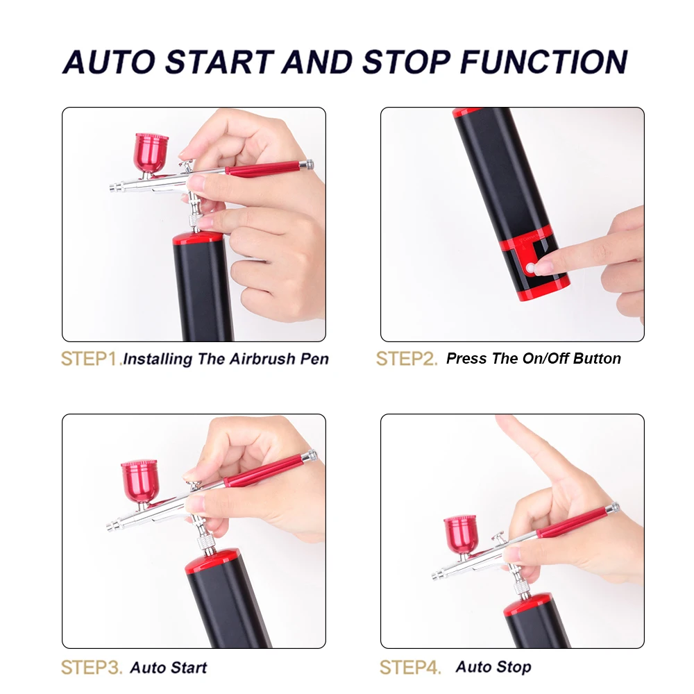Imagem -04 - Mini Aerógrafo sem Fio Pessoal com Kit Compressor Equipamento Recarregável Multiúso Máquina Poderosa Presentes Portáteis para Senhoras