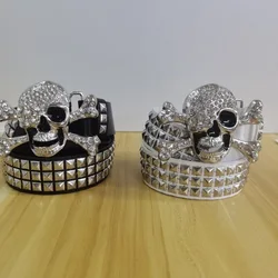 Studded Belt Pyramid Pin Buckle Y2K 2000's Subculture Metal Rock and Roll Belt Harajuku Grunge Hip Hop Punk with Skull Belts