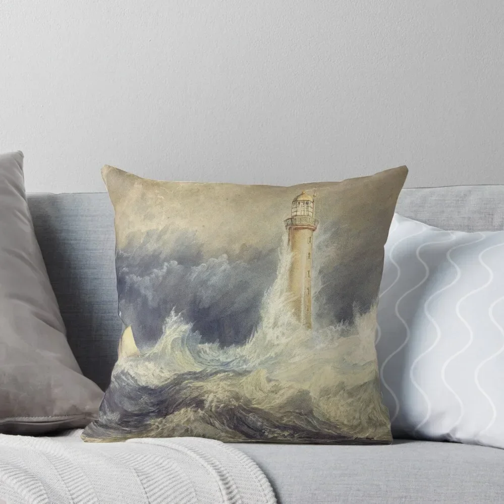 Bell Rock Lighthouse - J. M. W. Turner Throw Pillow christmas cushions covers sleeping pillows Pillow