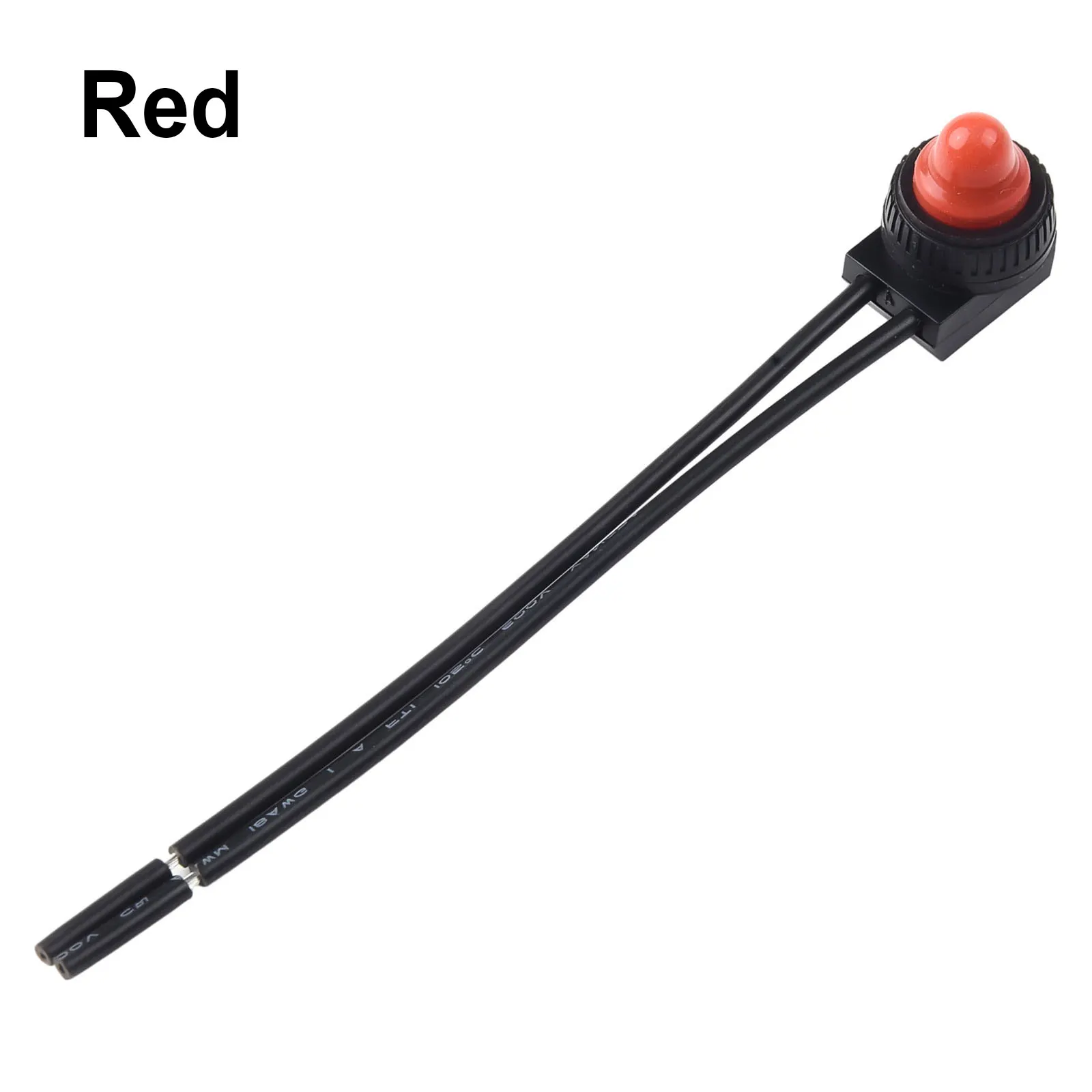 On-Off Switch Push Button Switch Red/black Rubber Cover Sturdy Waterproof With Leads Wire 12V 250V 3A Bakelite Base KP107