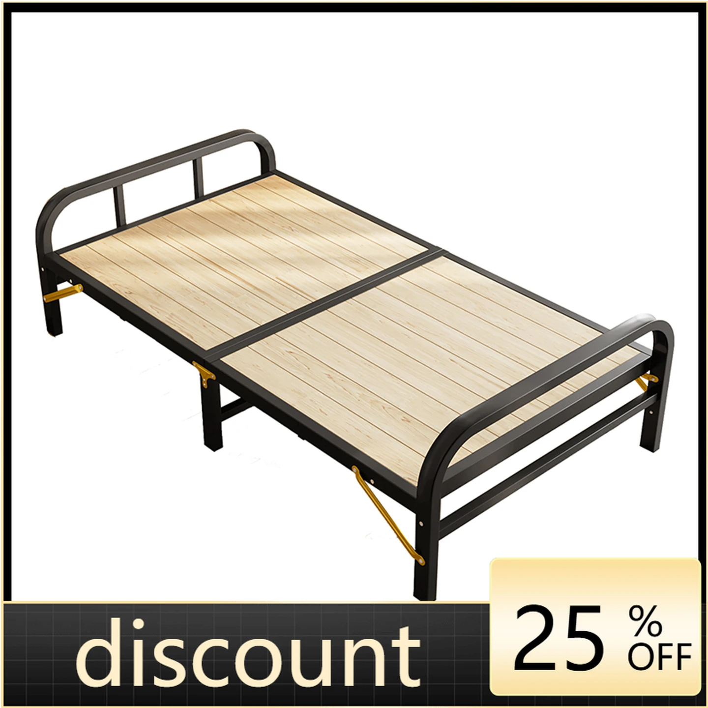 

LMM folding bed single bed household adult folding iron bed double