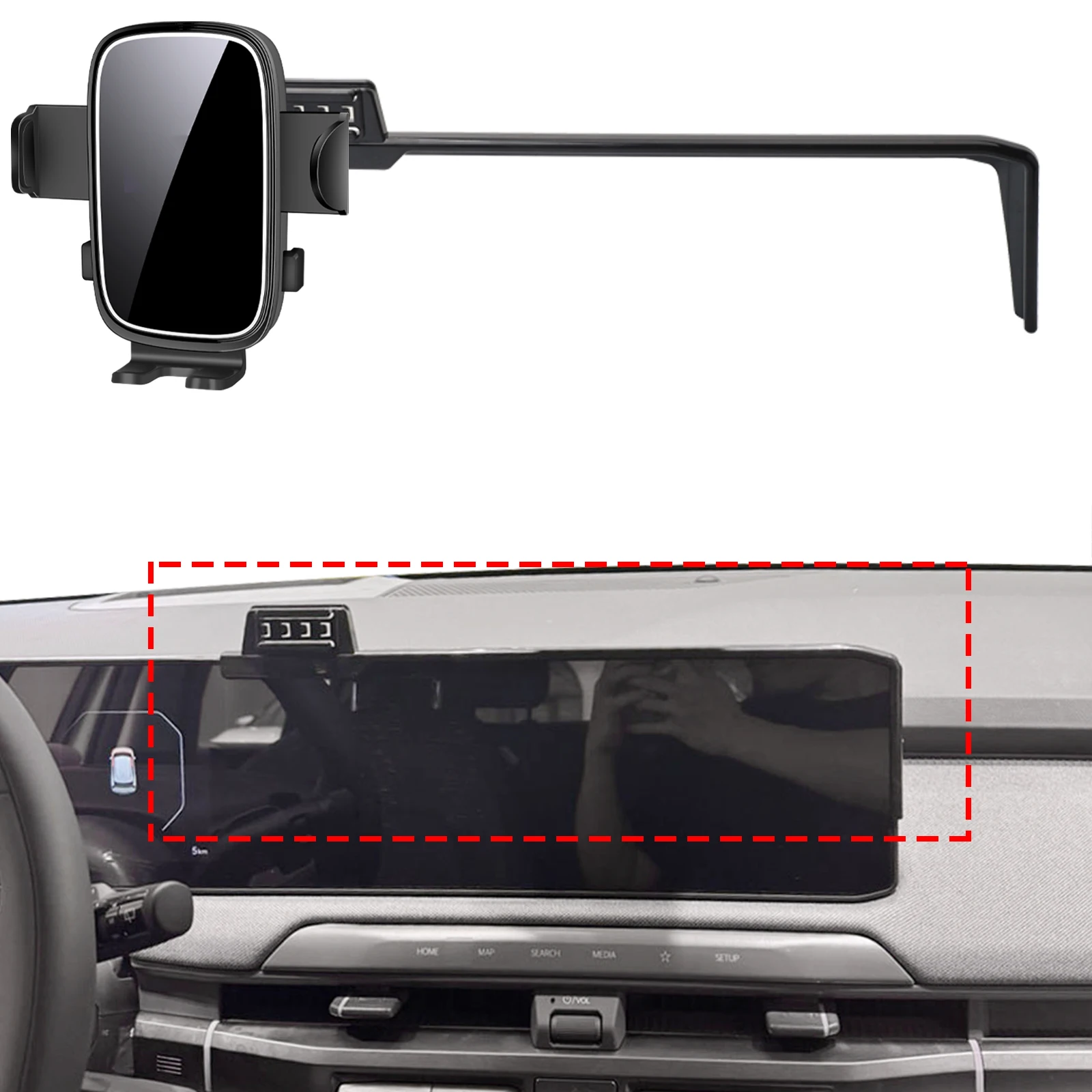 

fit for KIA EV3 2024-2026 GT-Line Custom Fit Phone Holder Mount Dashboard Screen Base No Drill Car​​ accessoires