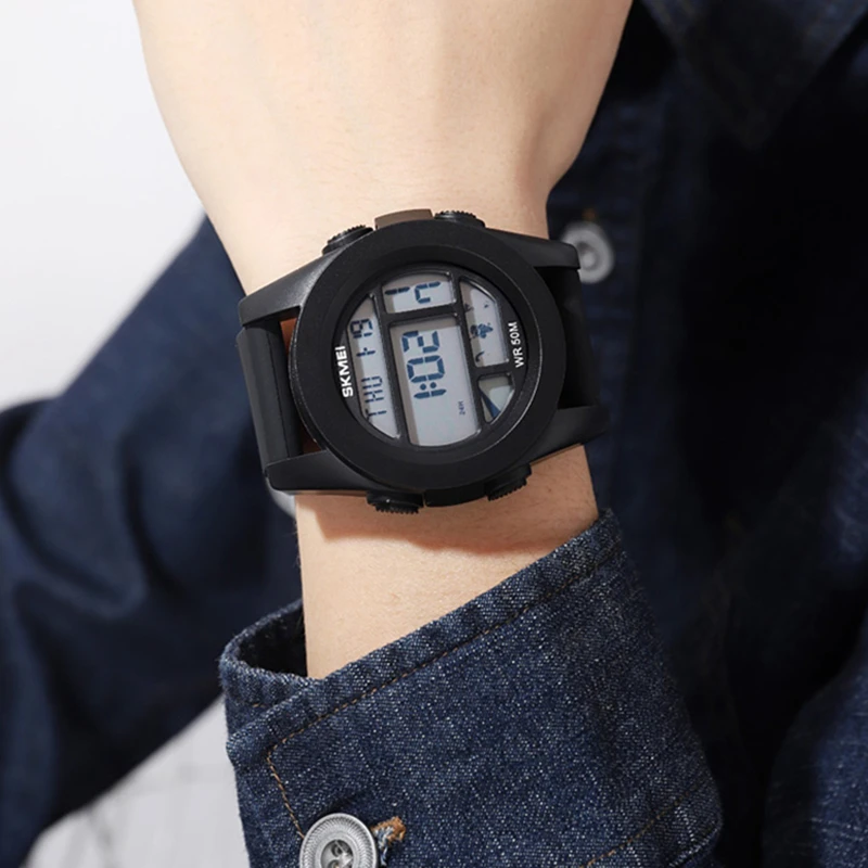قمة الموضة العسكرية رجل ساعة المنبه مقاوم للماء للصدمات تاريخ العد التنازلي الرجال الرقمية ساعة رياضية Relogio Masculino SKMEI