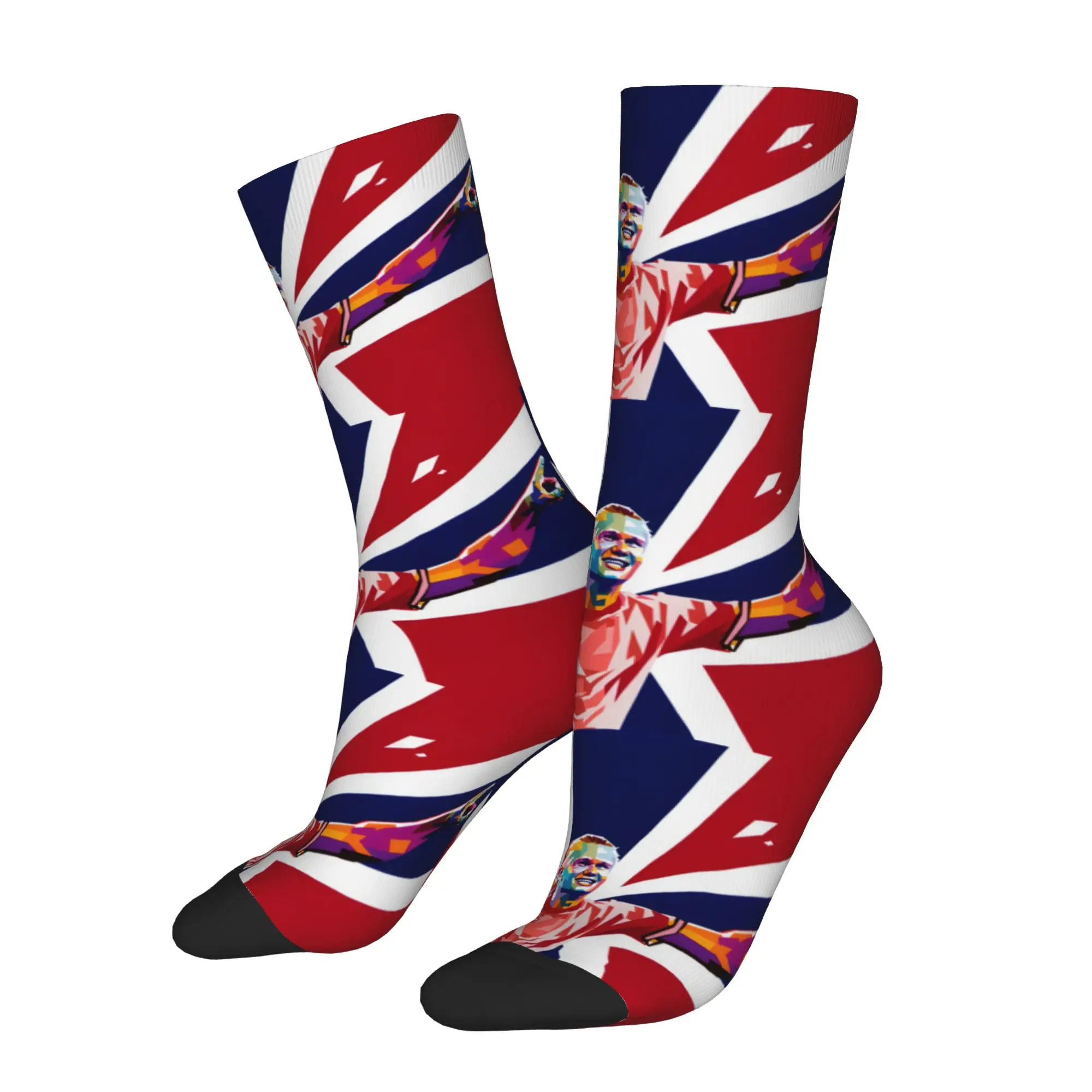 Winter Warm Harajuku Women Men Erling Haalands Norway Pop Art  Socks  Non-slip Basketball Socks