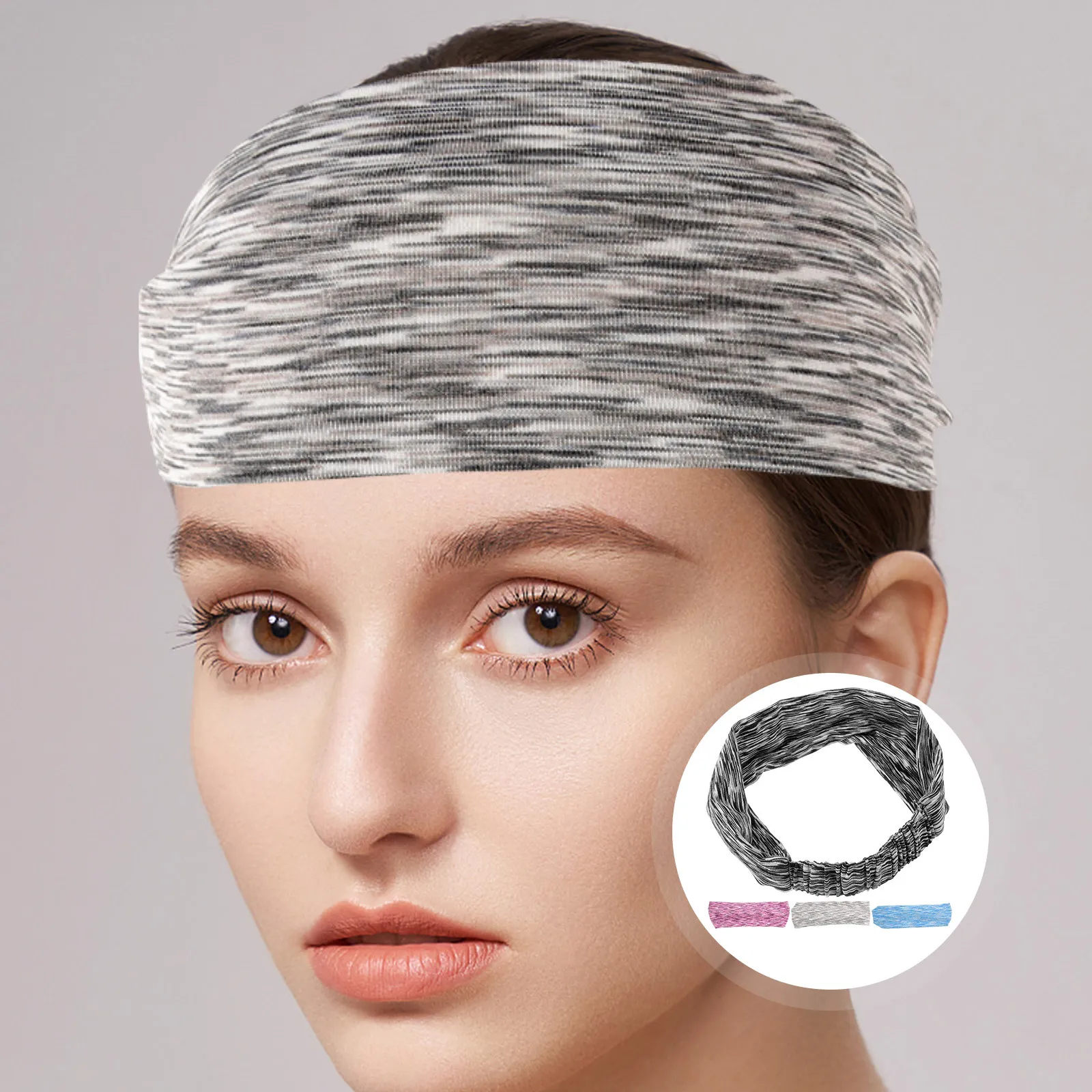 

4Pcs Striped Elastic Sports Headband Breathable Sweatband for Fitness Workout Running Gym Moisture Absorbent Comfortable Wear