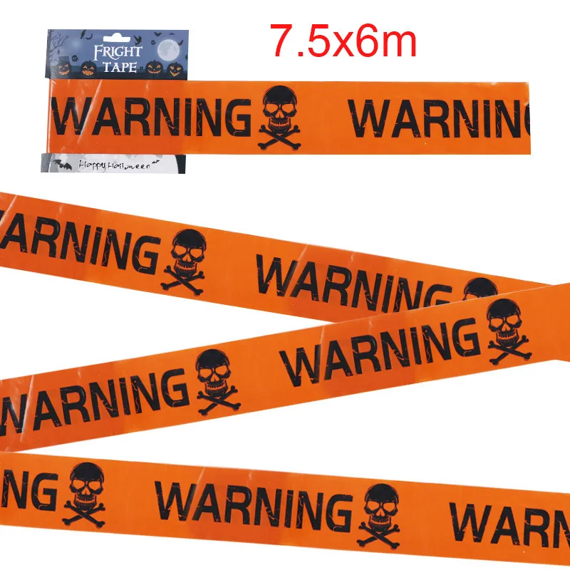 Halloween Decorations Caution Tape Scary Caution Tape Roll 7.5CM*25M Hazard Warning Tape Indoor Outdoor Spooky DIY Decorations