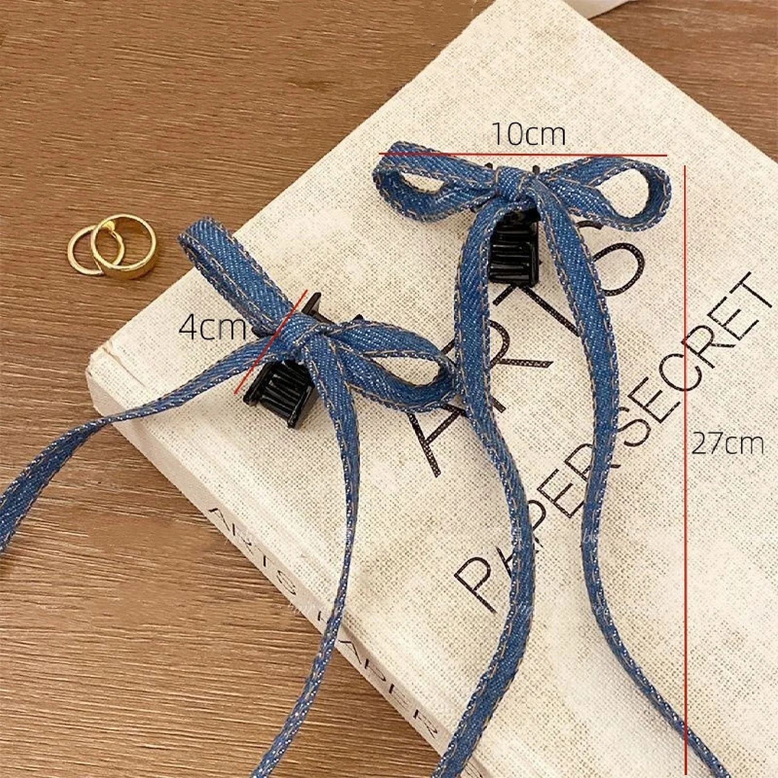 2/4/6PCS Blue Denim, Schleife, Mode, Pferdeschwanz, Band, Entenschnabel-Clip, Kopfschmuck, Pony Shattered Hair Side Clip, Haarkarten – Detail 11