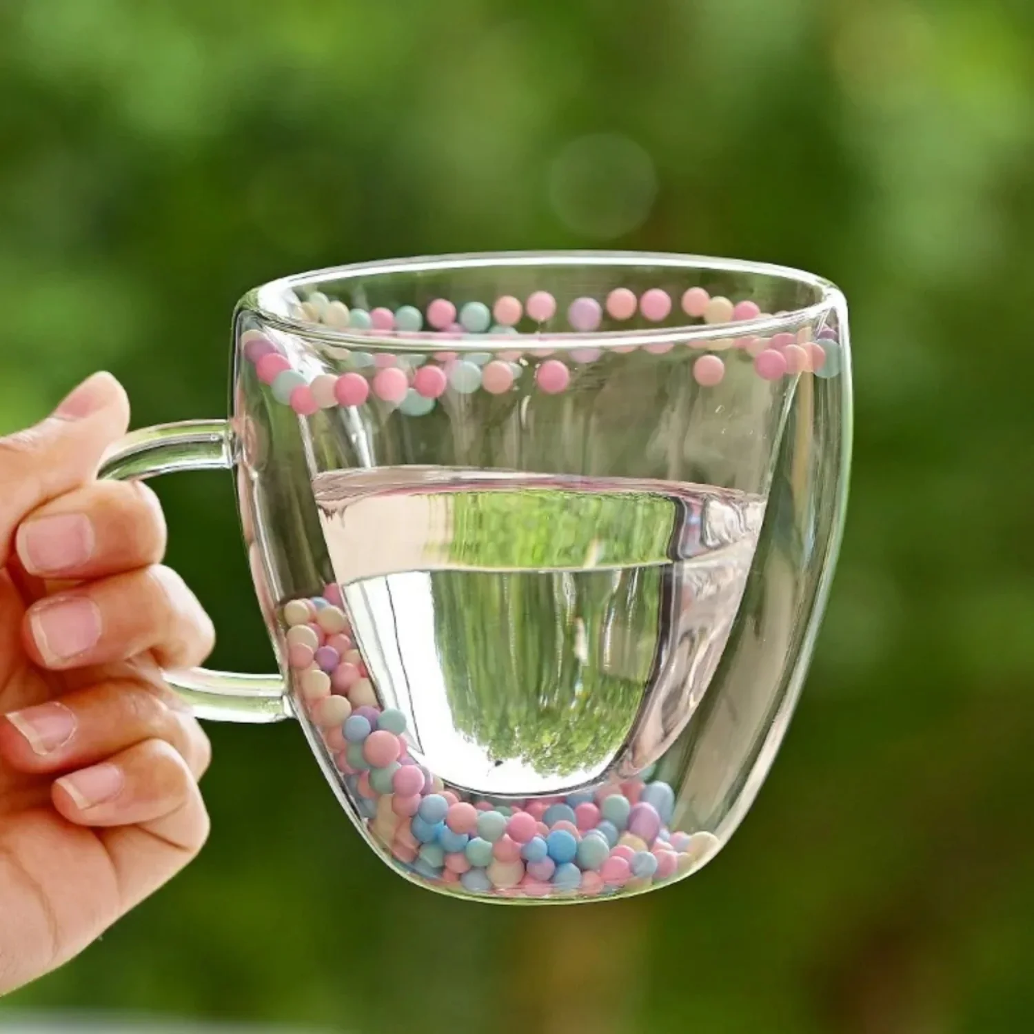 1pc Heart Shaped Glass Coffee Mug Tea Cups Double-Walled Espresso Coffee Cups Summer Winter Drinkware Cute Mug Birthday Gifts