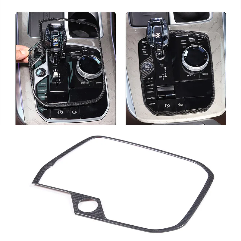 Real Carbon Fiber For BMW 1 2 3 4 8 Series F40 F44 G20 G22 G14 G15 G16 19-22 Car Gear Panel cover Trim sticker Auto Accessories