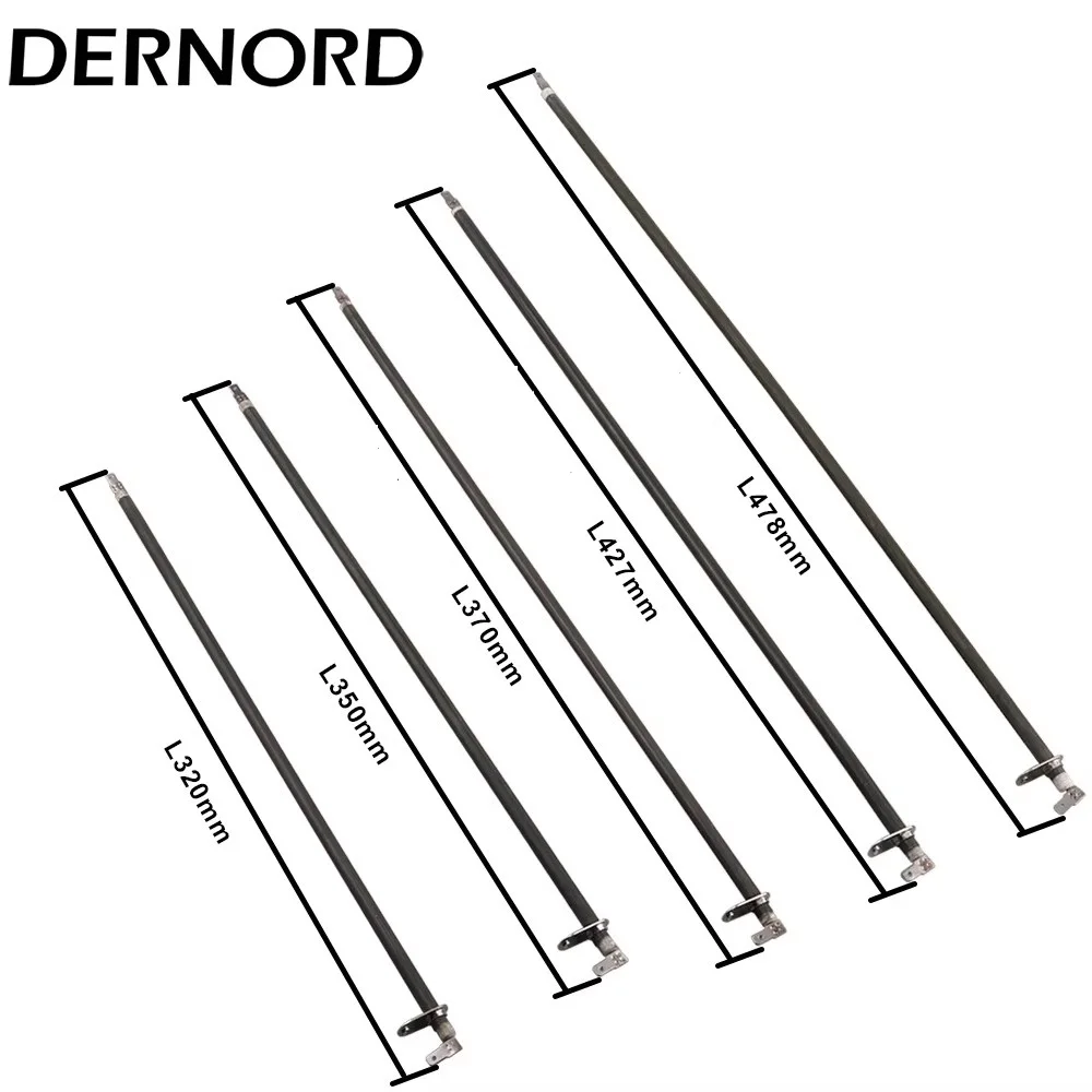 DERNORD 2 sztuki 110 V-115 V 300-500 W Element grzejny Piekarnik elektryczny Prosta rura z blachą poprzez wyżarz SUS304