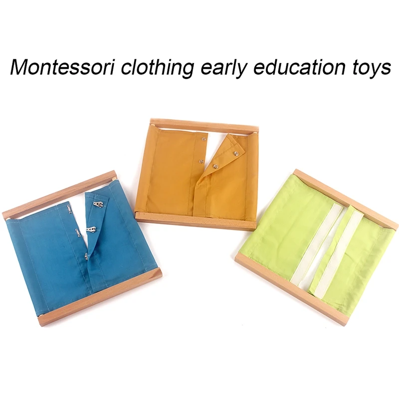 Free Shipping Montessori Materials Clothes Tie lace Zipper Hook Beech Wood Daily Life Pretend Play Preschool Early Educational