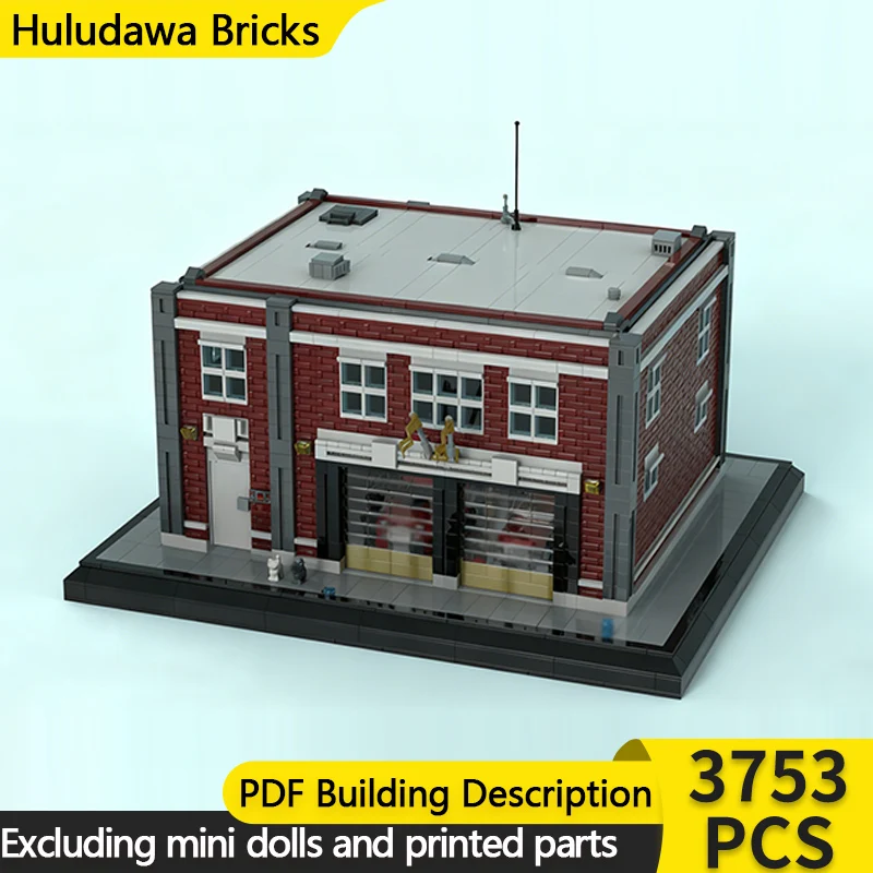

City Street View Model MOC Building Bricks Fire Station Center Modular Technology Children Holiday Gifts Assemble Toys Suit