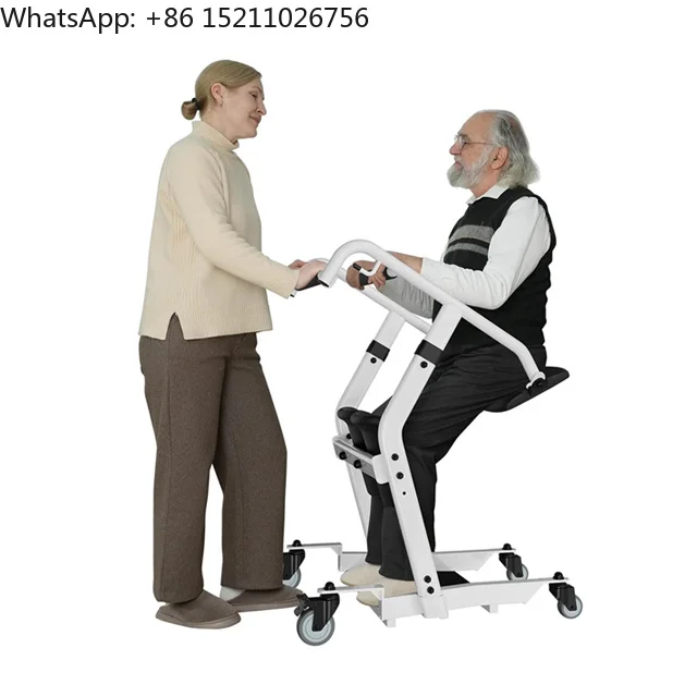 Mateside Manual Patient Transfer Lift Adjustable Height Portable Mobility Hoist for Elderly Disabled Bed to Chair Toilet