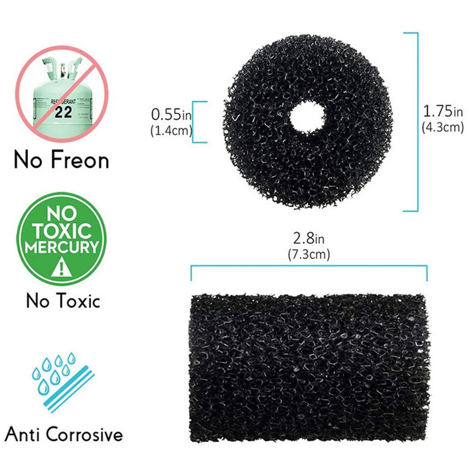 For Polaris Vac Sweep Pool Cleaner Tail Replacement Sponge 12 Pack Pool Cleaning Accessory