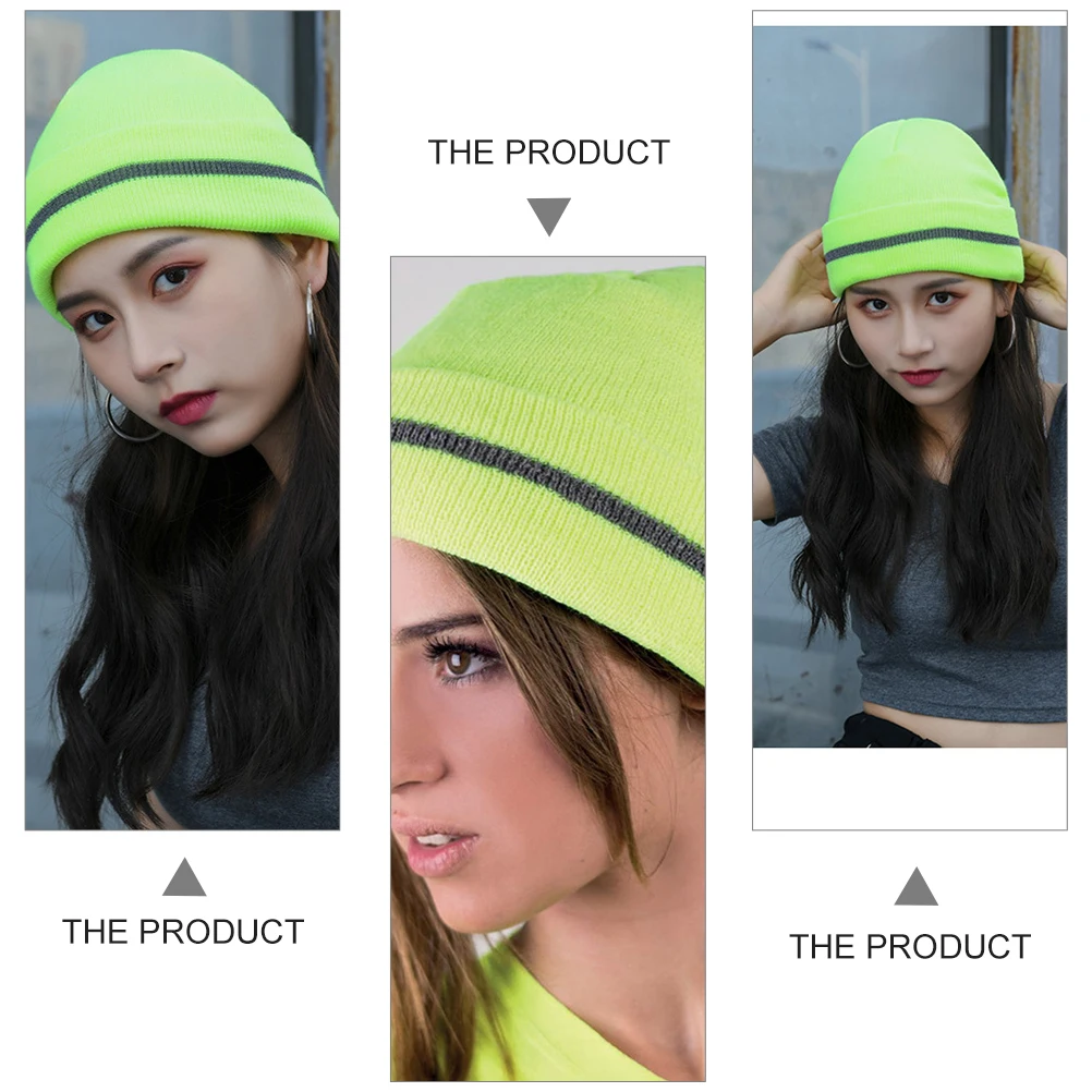 

Fluorescence Knitted Hat Unisex Reflective Warm Winter Beanie For Cycling Outdoor Sports Running Fishing Travel Accessory