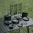 Outdoor set pot tableware cooking utensils blackened camping non-stick pots and pans self-driving tour wok picnic equipment