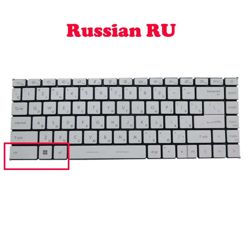 

Клавиатура с подсветкой для ноутбука MSI V194222DK4 RU S1N-2ERU351-SA0 S1N2ERU351SA0 Big ctrl Win 11 Русский RU белый без рамки Новинка