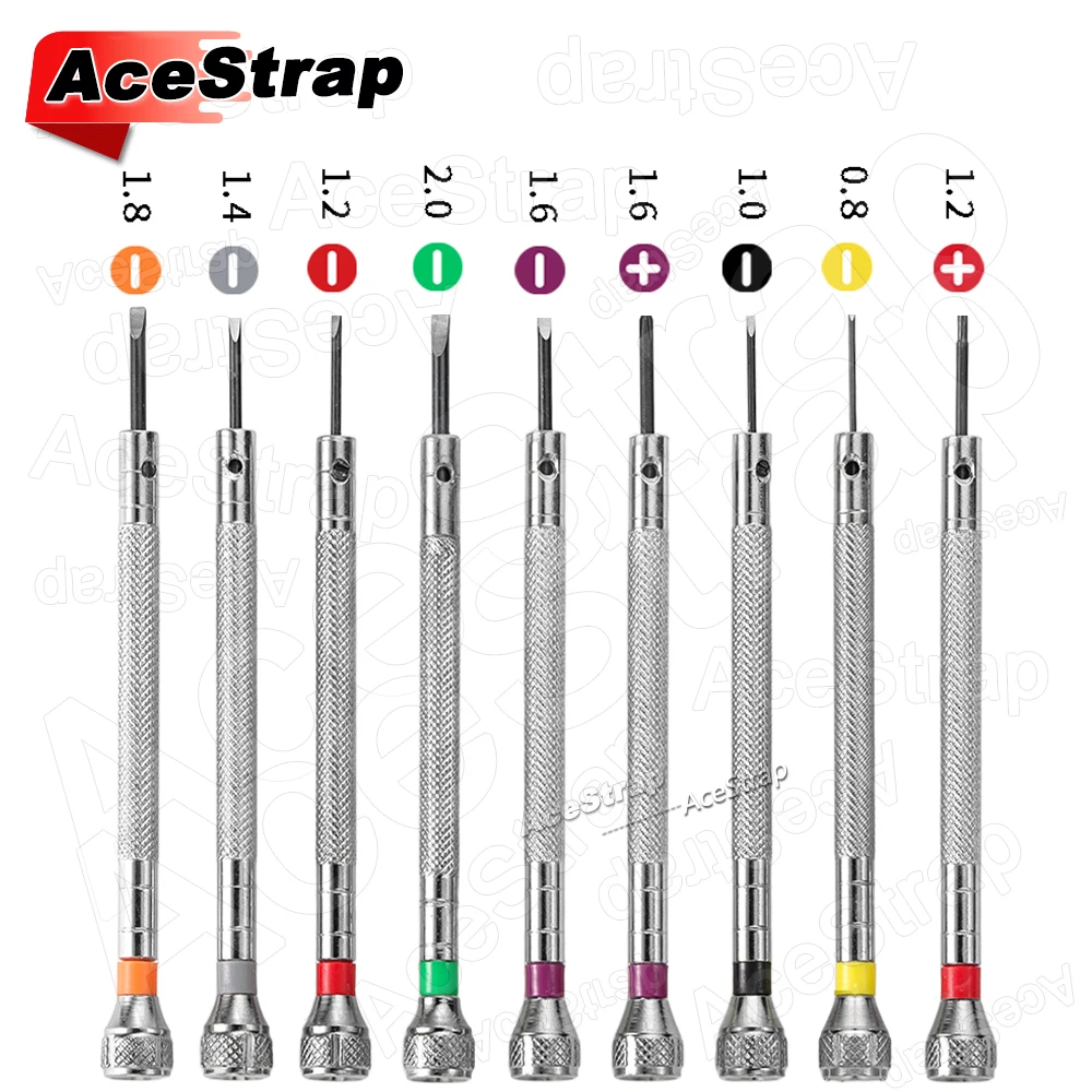 9pcs/Set Stainless Steel Watch Repair Screwdrivers 0.8-2.0mm Portable Watchmaker Tools Jewelry Glasses Screw Remover Screwdriver
