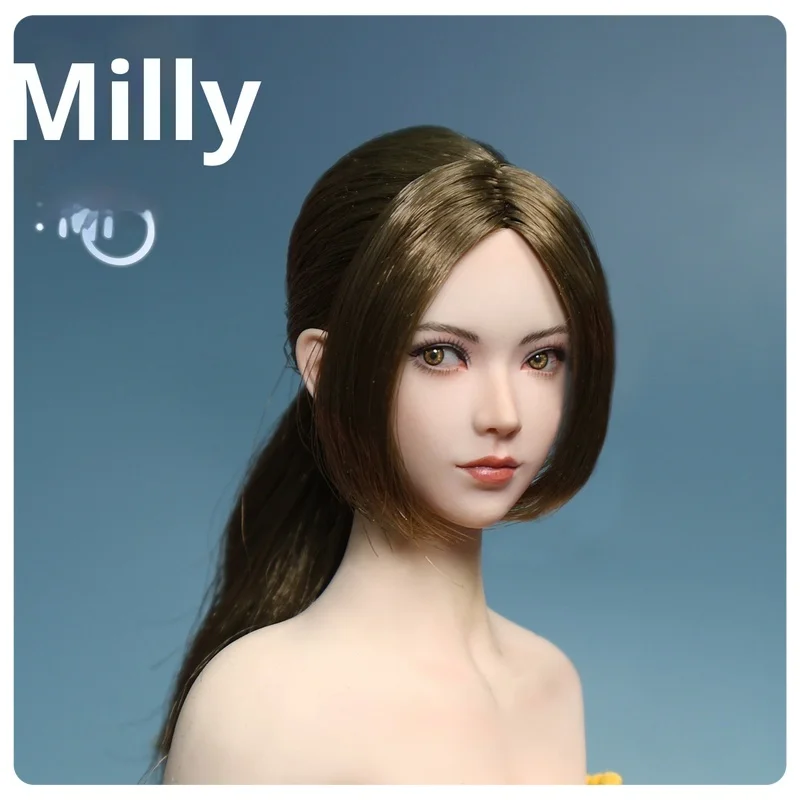 Realistisches Sammlerpuppenmodell im Maßstab 1:6, weiblicher Kopf, Skulptur K-007, Milly, sehr bewegliche Actionfigur, Spielzeug für Erwachsene