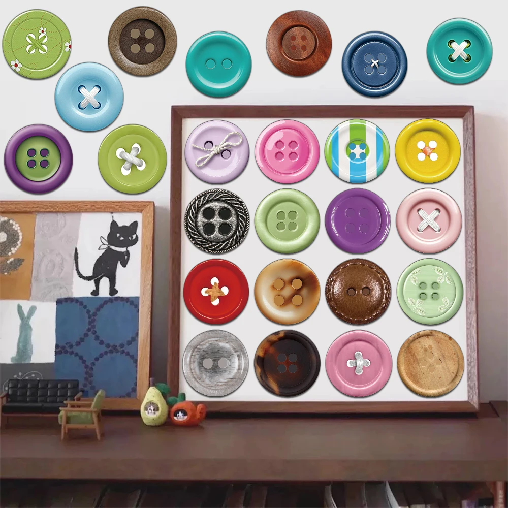 50PCS Creative Button Stickers Helmet Decoration DIY Phone Cases Water Cups Personalized Waterproof Stickers