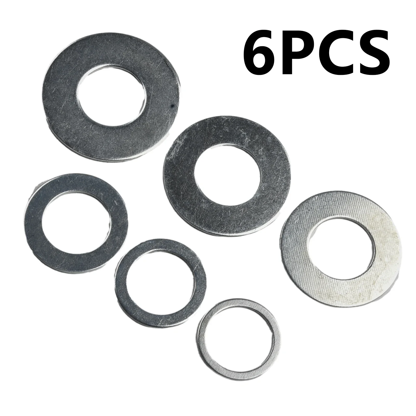 Circular Saw Blade Reduction Ring, Anel de conversão, Silver Practical Tool Parts, 6Pcs Set