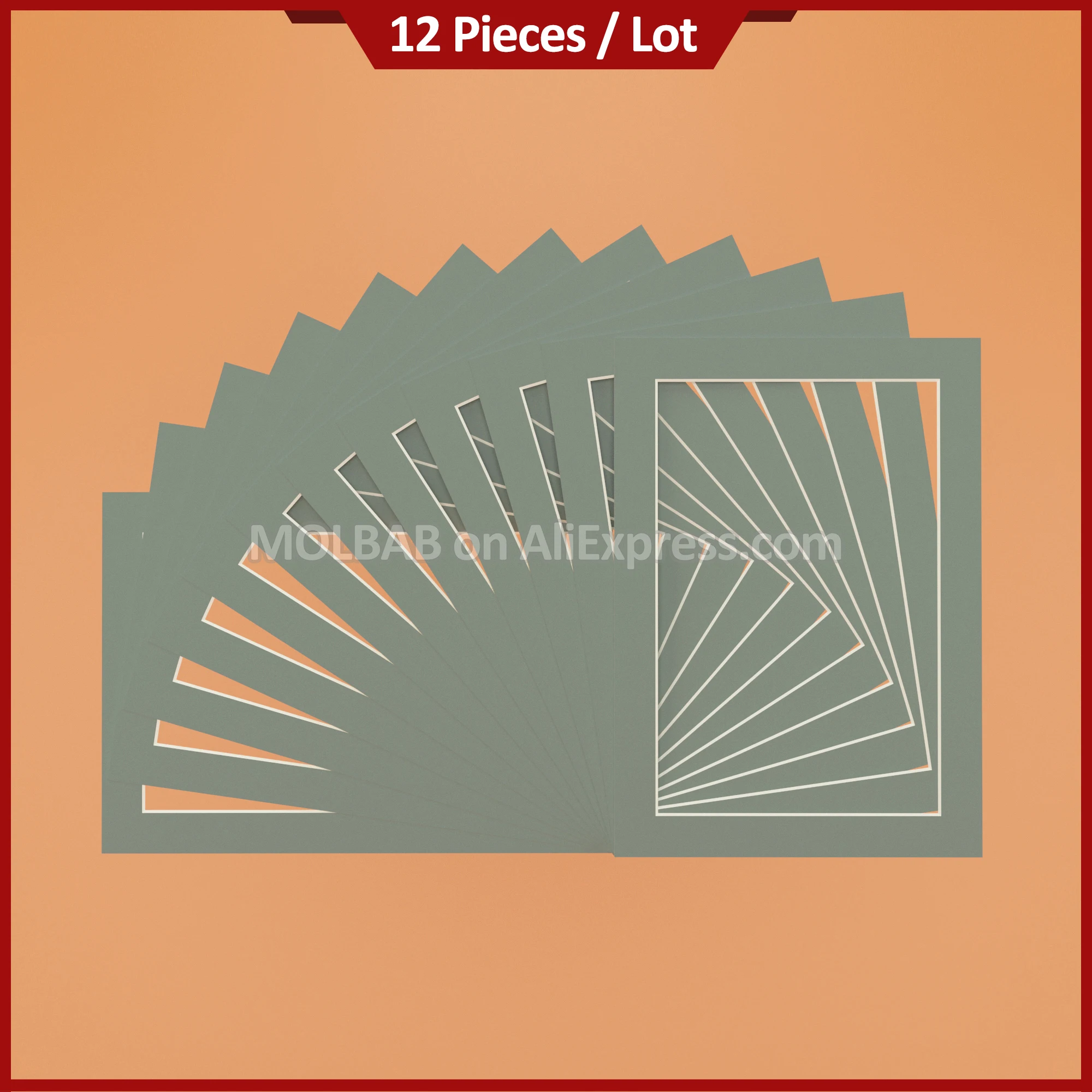 A3A4A5 Photo Mats Dark Red/Gray/Orange/Green/Pink/Yellow/Blue/Purple Paperboard Mounts For Picture Frame Passe-Partout 12PCS/Lot