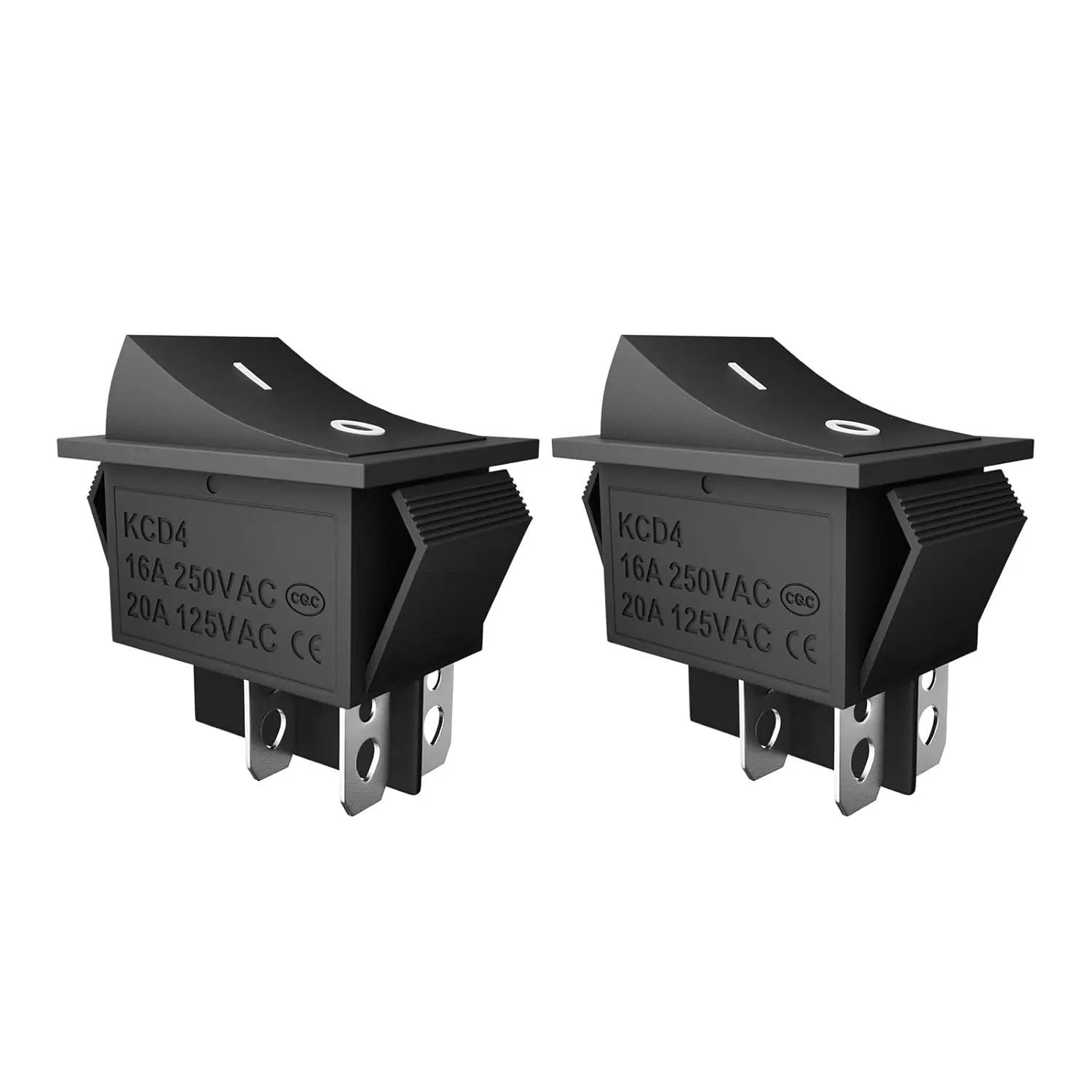 Interruptor basculante para barco KCD4 DPST, interruptor de encendido momentáneo, interruptor de reinicio automático de 4 pines y 2 posiciones (encendido)-apagado, interruptor basculante para barco negro a presión