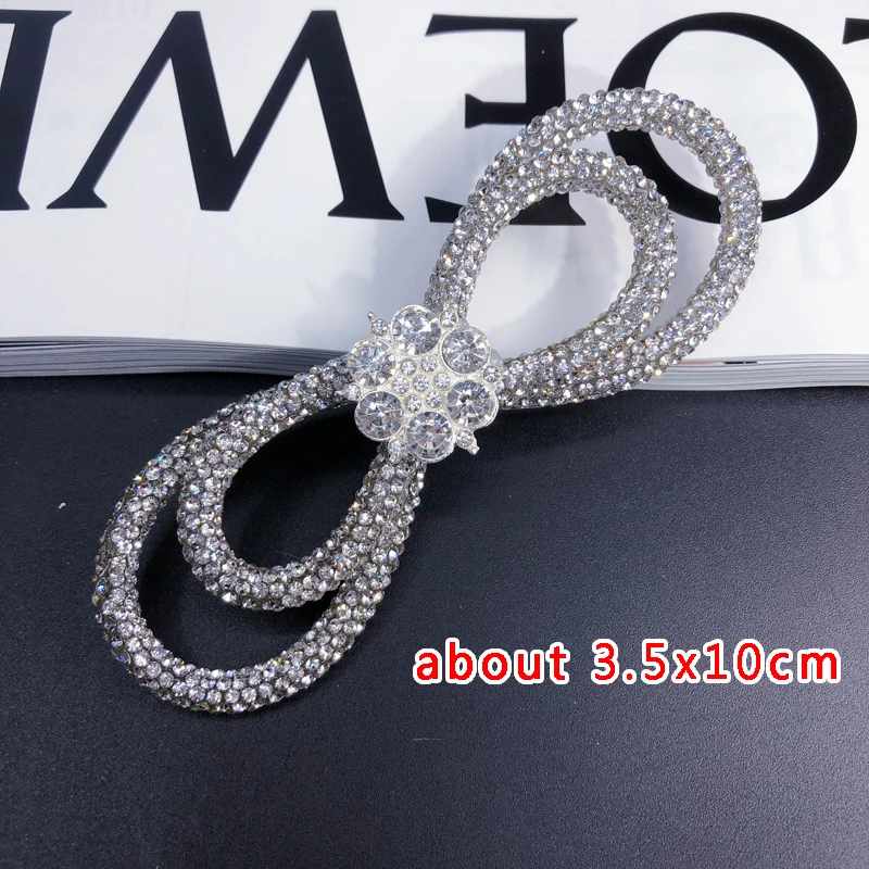 2 pezzi Bling strass fiocco spille vestito fai da te Bowknot spille eleganti Bowknot decorazione Pin Style accessori