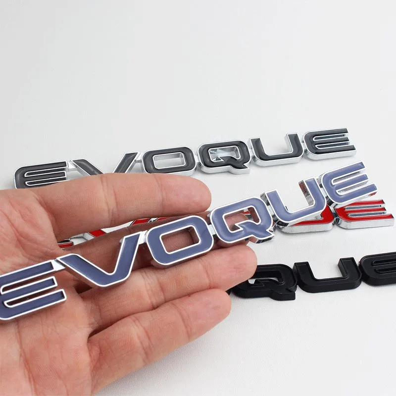 3d Metal Chrome Black Logo Evoque Emblem Car Letters Rear Trunk Badge Evoque Stickers Accessories