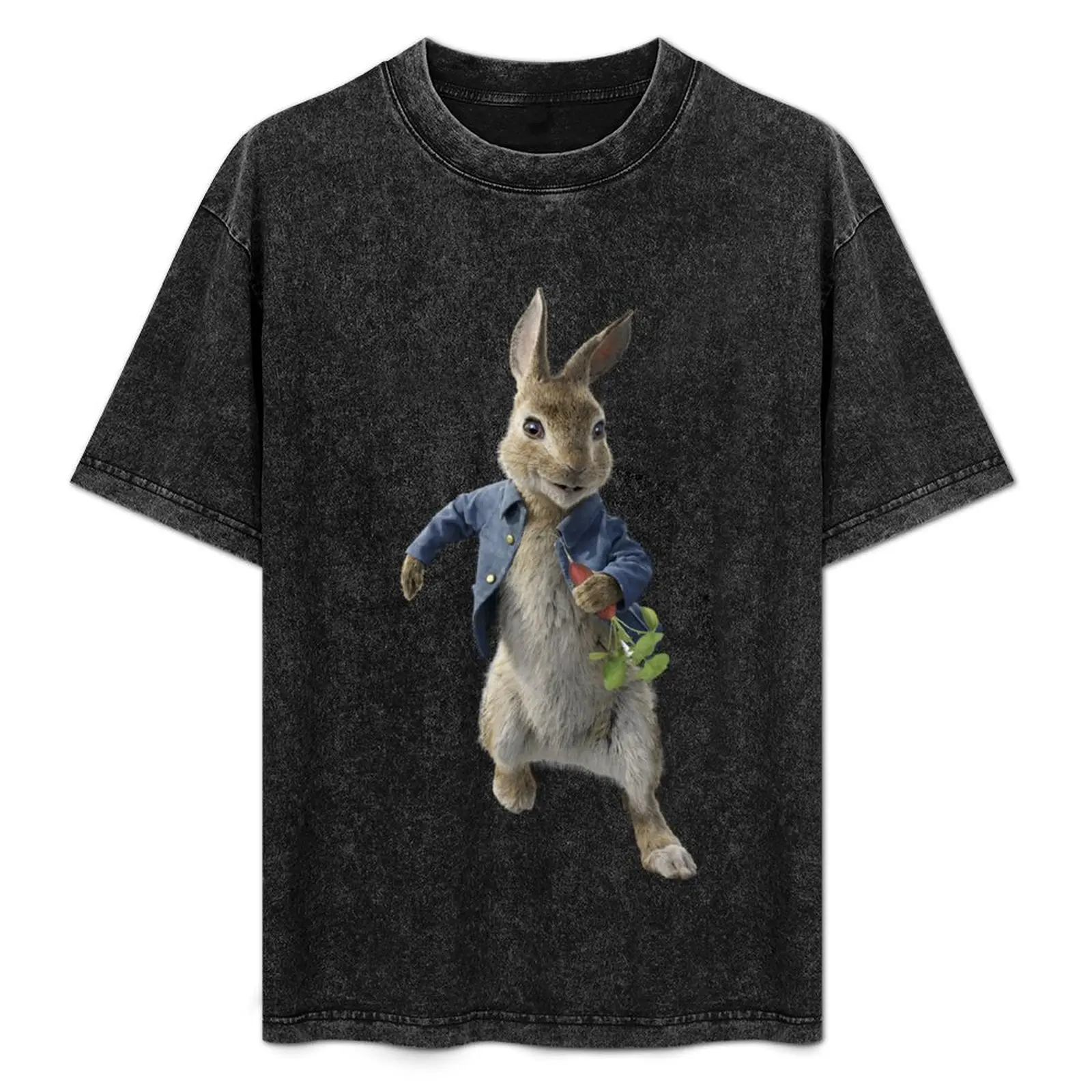 

Watercolor Easter Peter Rabbit with big easter egg T-Shirt anime shirt plain clothes for men