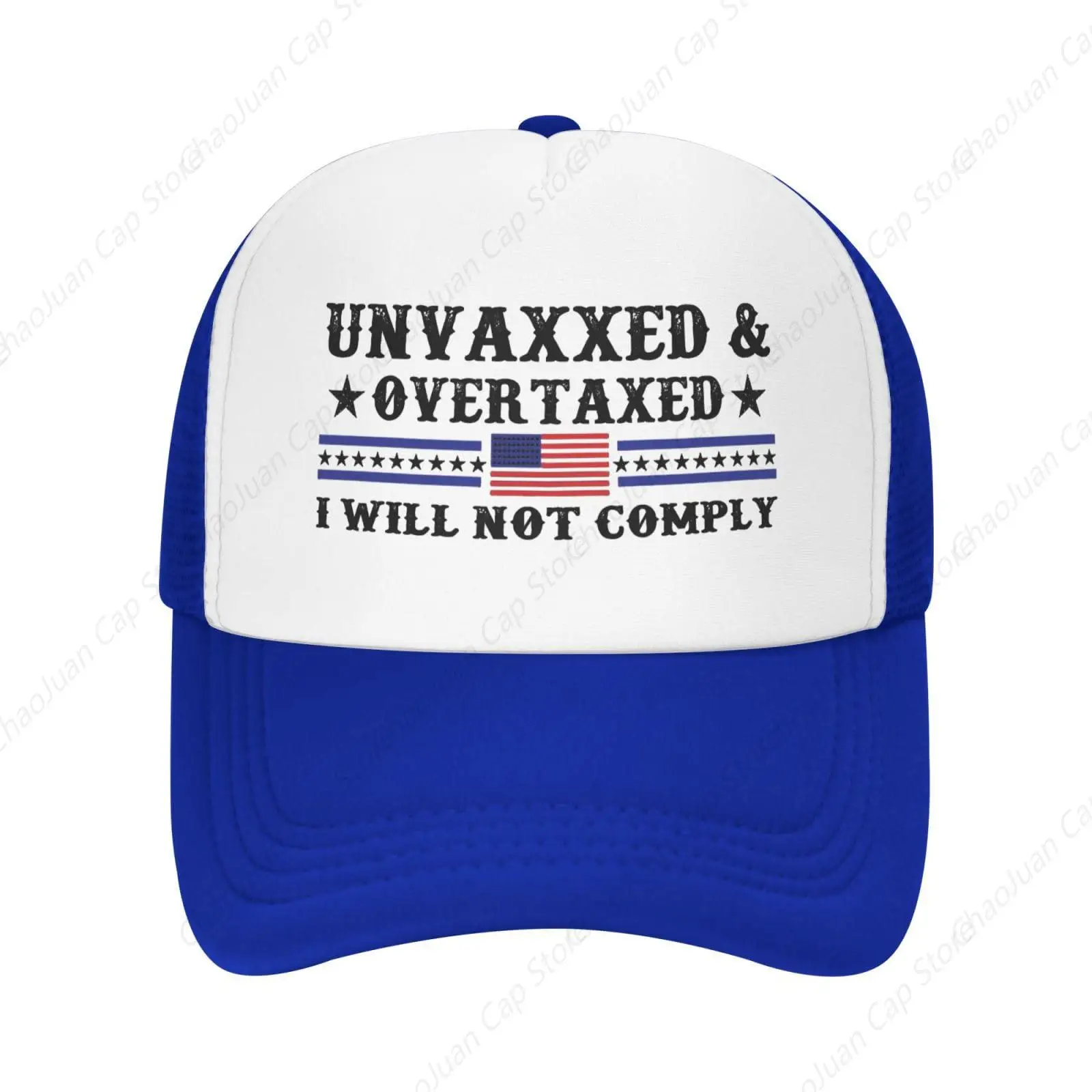 Unvaxxed and Overtaxed I Will Not Comply Mesh Hat for Women Funny Baseball Hats Funny Gifts for Men