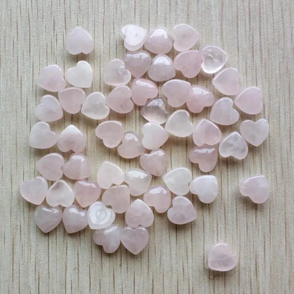 Fashion good quality Assorted natural stone mix heart shape cab cabochons beads for jewelry making 10mm wholesale 50pcs/lot free
