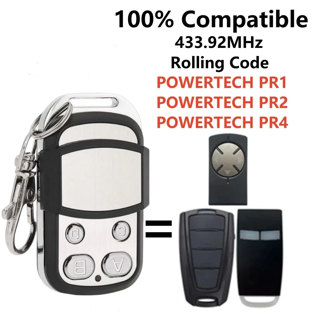 Powertech PR2 PR4 PR1 Control remoto para puerta de garaje 433,92 MHz transmisor manual de código rodante 433 MHz
