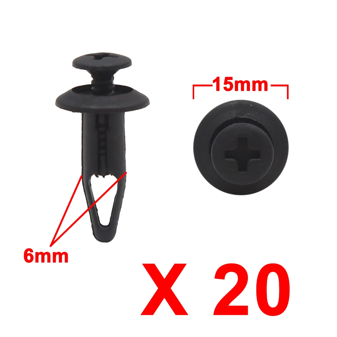 X Autohaux 6mm 7mm 8mm 9mm Hole Dia Car Bumper Fender Push Type Clip Rivets Retainer Fastener for Cadillac