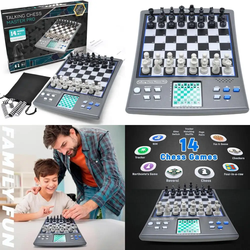 

Interactive Chessboard with 100 Drills, 5 Difficulty Levels, and 40 Classic Games for All Ages