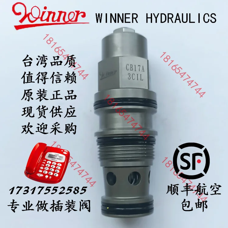 Taiwan Made Counterbalance Valve CB17A3CIL, WINNER Counterbalance Valve, Cylinder Special Balance Valve Cartridge Valve