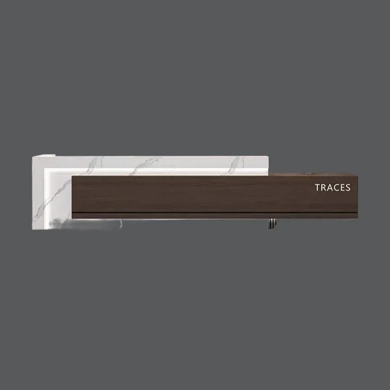 Aahot Sale Modern Simple Reception Desk Baking Paint Company Hotel Lobby Reception Cabinet Bar