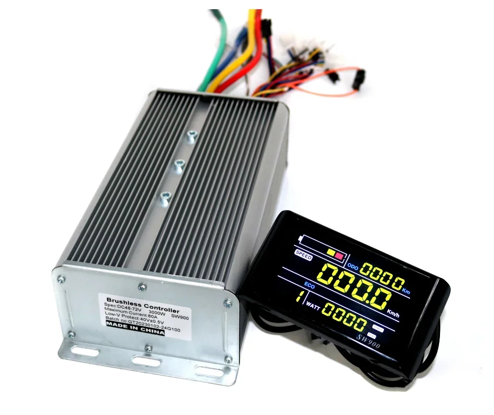 GREENTIME 24 MOSFET 48-72V 3000W 80Amax BLDC Motor Controller, EV Brushless Speed Controller