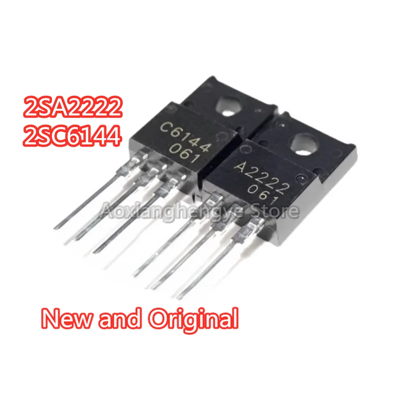 5PCS 2SA2222 2SC6144 A2222 C6144 TO-220F PNP NPN 50V 10A Power amplifier triode New original