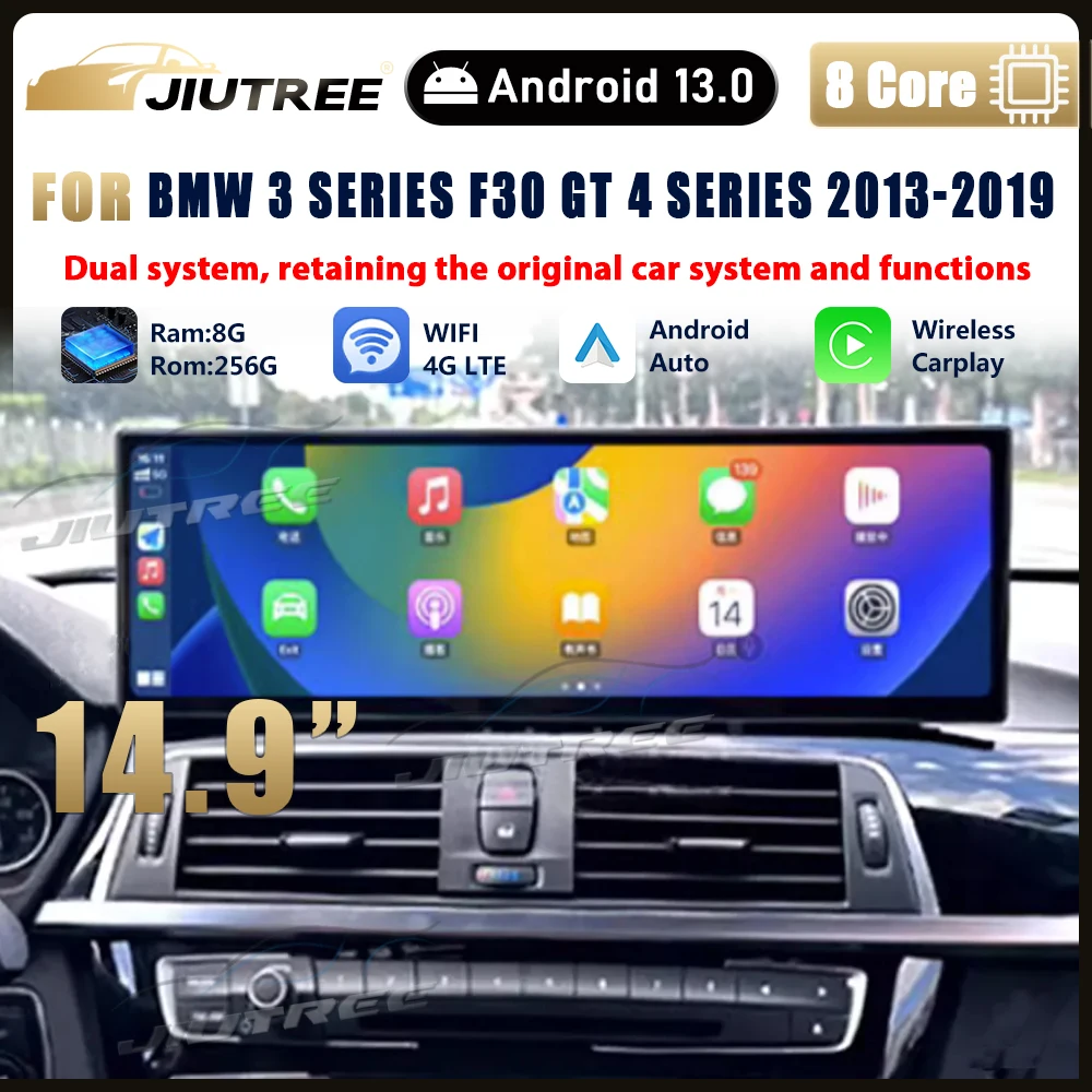 Rádio do carro android 13 para bmw série 3 f30 gt 4 série 2013-2019 ac painel cluster gps multimídia estéreo carplay player unidade principal