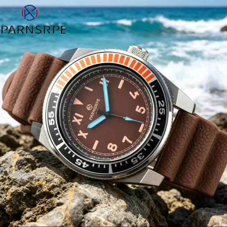 

PARNSRPE Men's Watch 42.5mm Samurai NH35A Movement Sapphire Diving Automatic Mechanical Stainless Steel Case Waterproof Screw