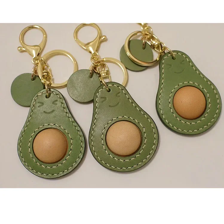 Custom avocado bag creative pendant handmade leather key chain knife mold customizatio