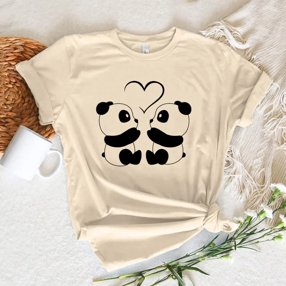 

Panda t shirt women summer anime Japanese top female funny clothing