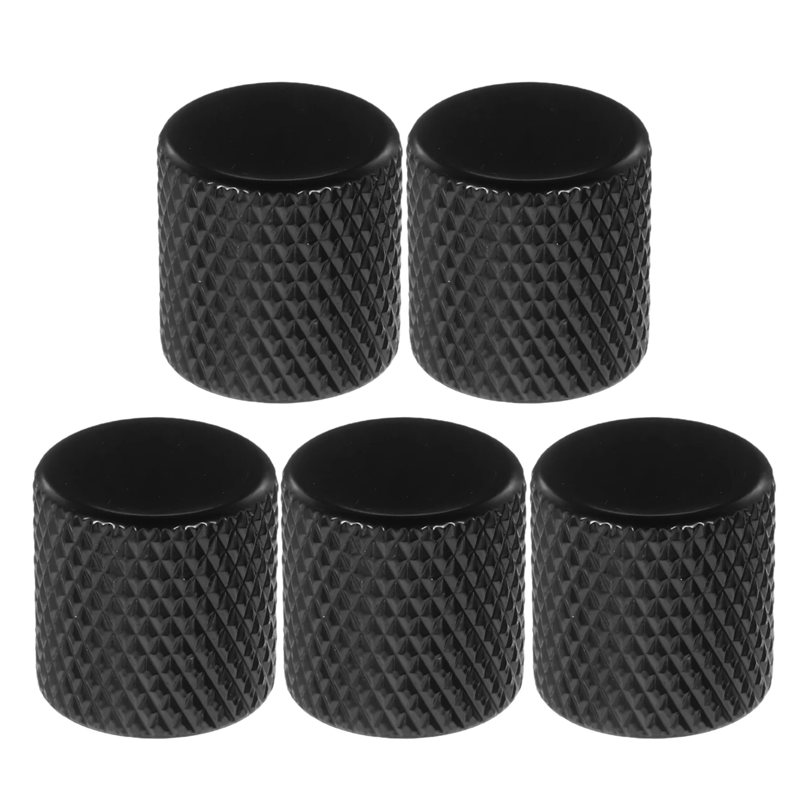 

5Pcs Metal Guitar Knobs Flat Top Design for Volume and Tone Control Electric Bass Precision Fit Easy Install Accessory Upgrade