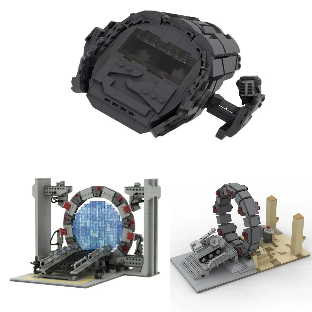 MOC Stargateaed SG-1 Space Movie Puddle Jumper Transport Ship Block Set for USS Daedalus Atlantised Model Milky Way Brick KidToy