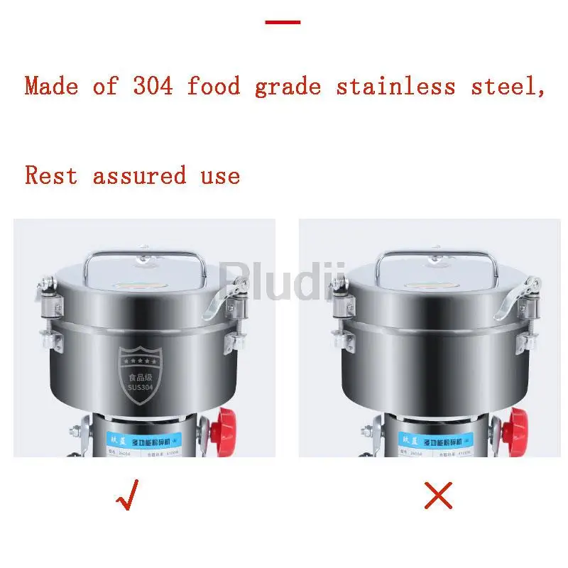 2500G 304 Stainless Steel Grinder Machine Large-scale Crusher Household Mill Commercial Powder Ultra-fine Grinding Machine Mill